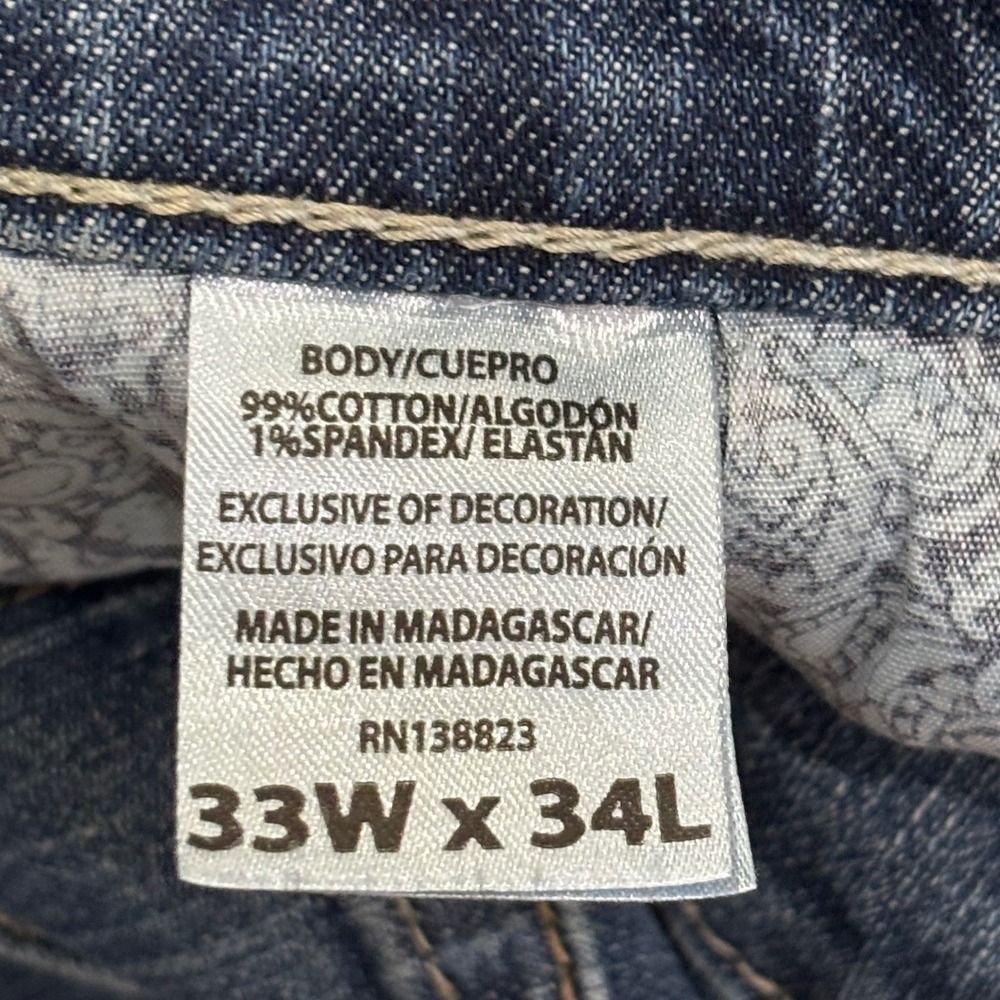 Cody‎ James Mens Medium Wash Straight Leg Western Jeans 33x34 CJFA21J99 Blue - Picture 7 of 16